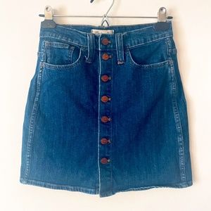 Madewell W24 Denim Button-Front Mini Skirt
